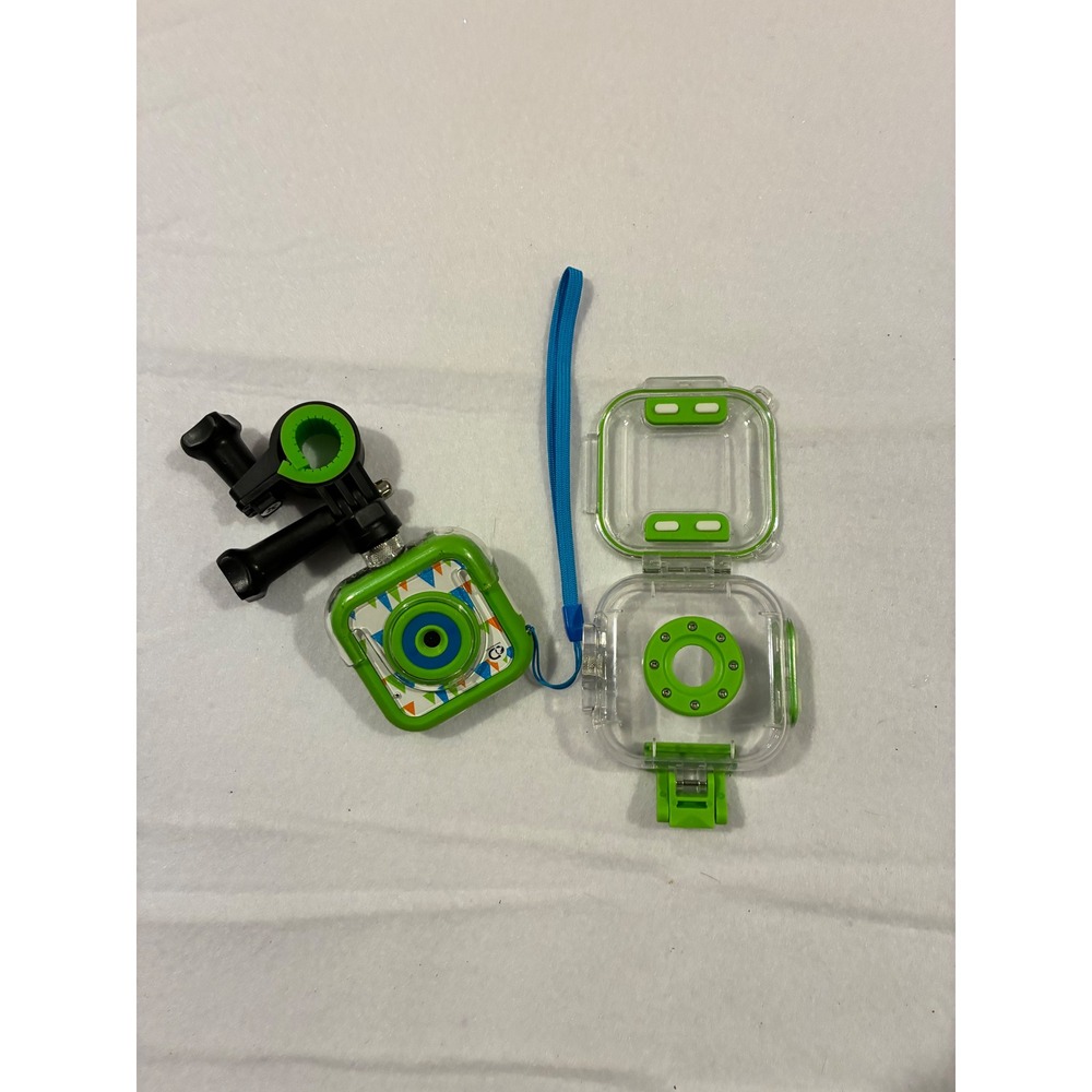 VTech Kidizoom Action Kids Digital Camera Green Waterproof Case Mounts No Cords